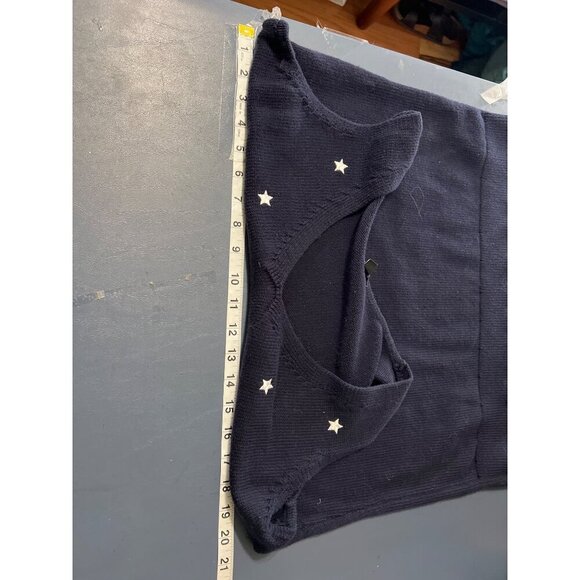 Talbots1X Navy Sleeveless Sweater Tank Top  White Star Embroidery Beach Coastal - Picture 6 of 8